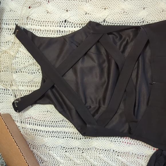 Lulu's black cross back mini dress - Picture 6 of 6